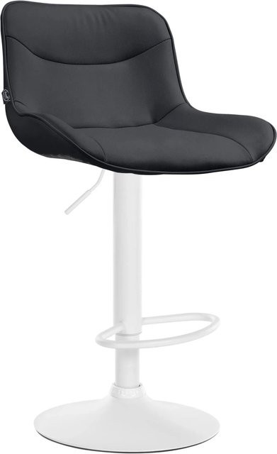 DELUKE Barhocker RAGAD höhenverstellbarer Barstuhl aus Kunstleder mit Lehne und 360 Grad Drehbarkeit, Schwarz/Weiß, B/T/H: 49 x 51 x 85 cm - Bild 1