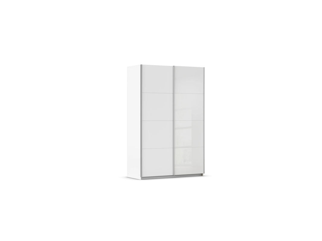 RAUCH Quadra Schwebetürenschrank mit Glaselementen, Korpus Weiß und Glas Weiß, B/H: 136 x 210 cm - Bild 3
