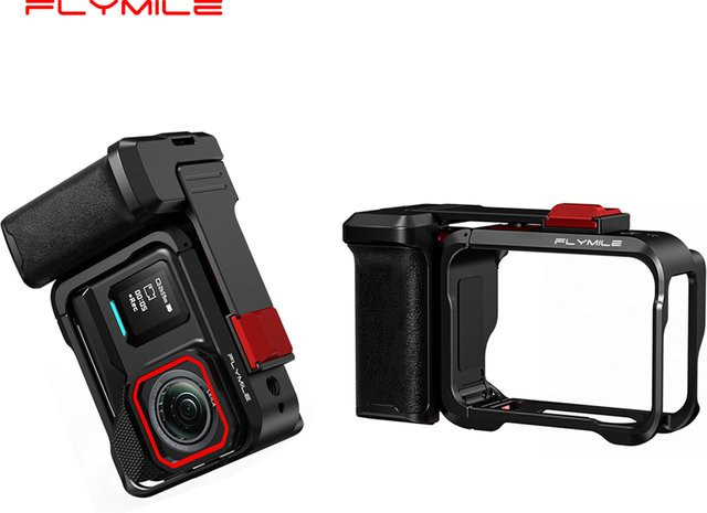 Flymile Street Grip Aluminiumlegierung Fotografie-Griff mit Cold Shoe und Auslöser-Knopf für Insta360 Ace Pro und Ace 2 in Schwarz - Bild 1