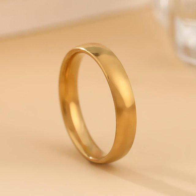 Ring Edelstahl, Gold, 4mm, Unisex - Bild 1