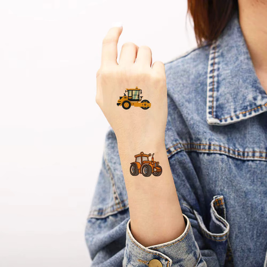 Temporäre Tattoos, Bagger-Fahrzeugmuster, 10 Blatt - Bild 2