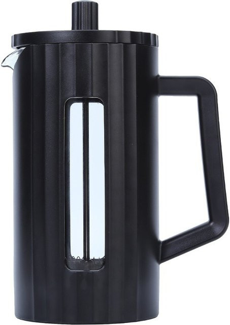 YRP French Press Kaffeemaschine und Teemaschine aus hitzebeständigem Glas und Edelstahl in Schwarz mit 600ml oder 1000ml Füllmenge - Bild 1