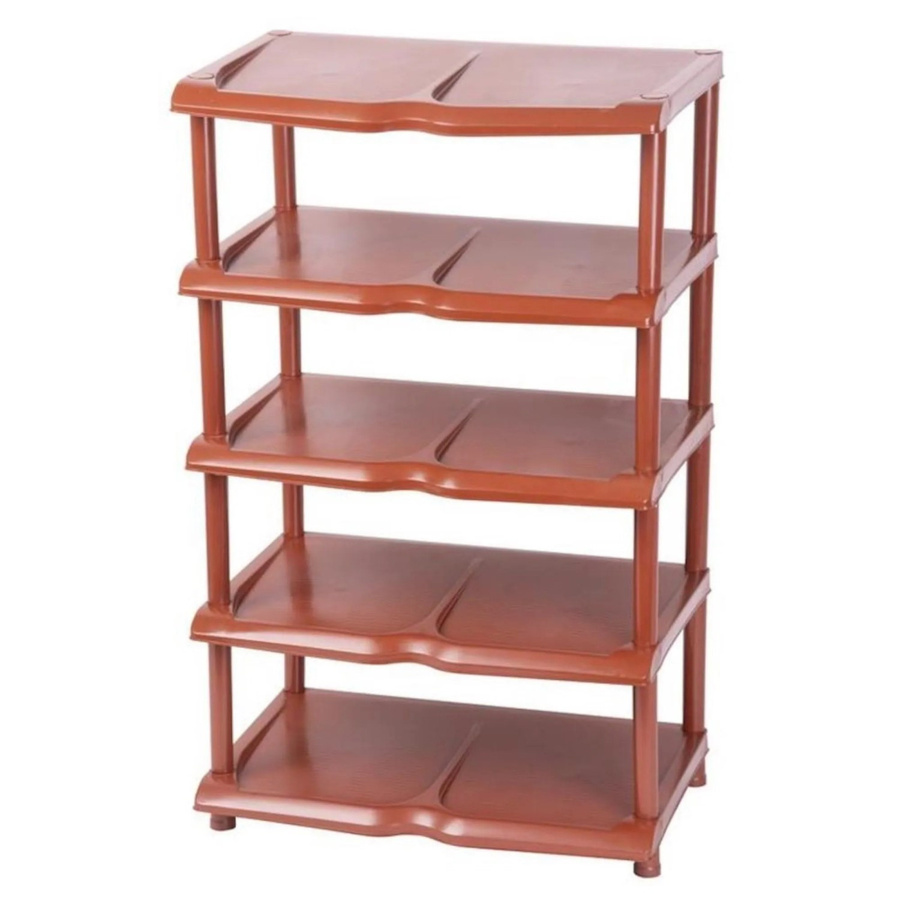 PROREGAL Kunststoffschuhregal Oxford mit 5 Ebenen in Braun, H x B x T: 86 x 48 x 30,5 cm - Bild 2