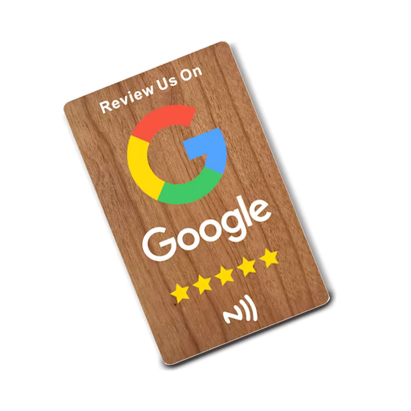 MochuaRFID Luxus-NFC-Digitalkarten aus Kirschholz in Braun mit NFC215-Tags für Google Reviews, Instagram, Facebook und WhatsApp - Bild 2