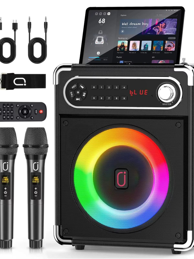FanFun S55 Bluetooth-Lautsprecher in Schwarz, IPX5 wasserdichte tragbare Party-Boombox mit tiefem Bass und 3600 mAh Akku - Bild 7
