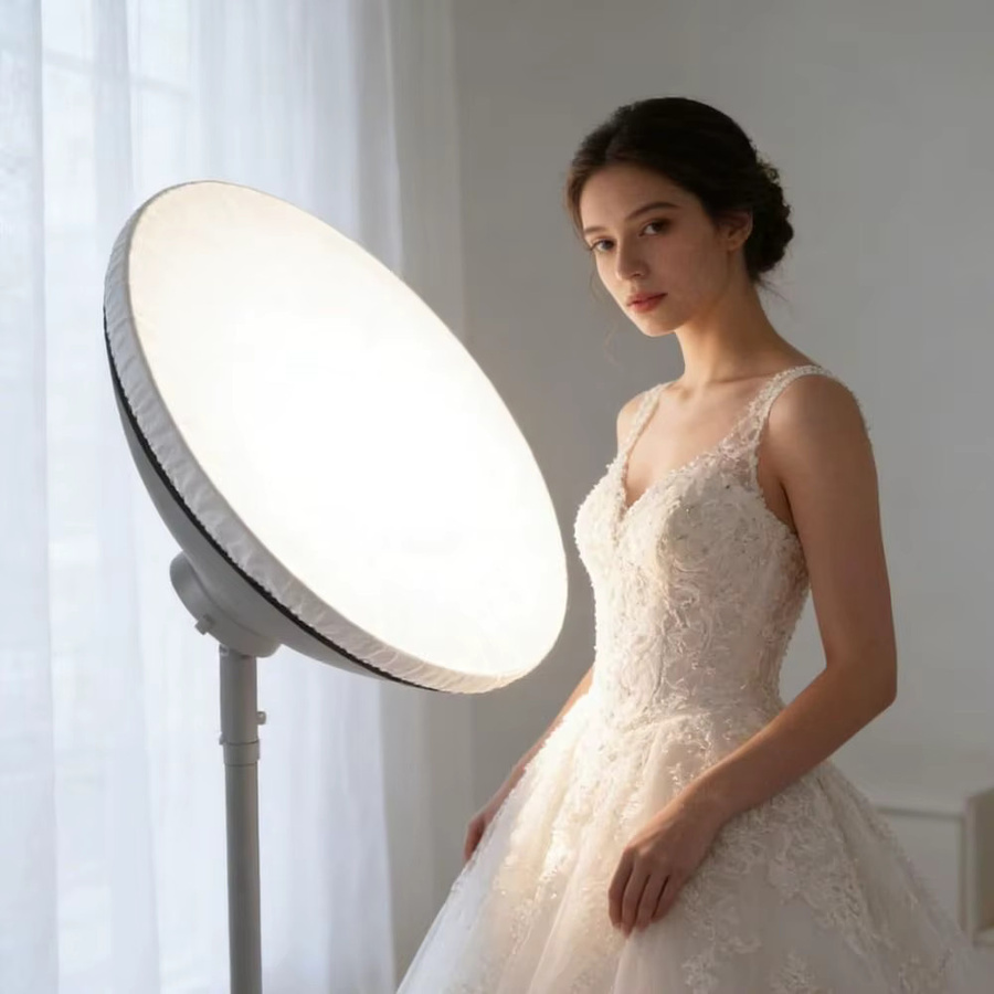 Weißer Lichtdiffusor-Bezug aus Nylon für Studio-Stroboskope und Reflektoren, Durchmesser: 42 cm und 52 cm - Bild 2