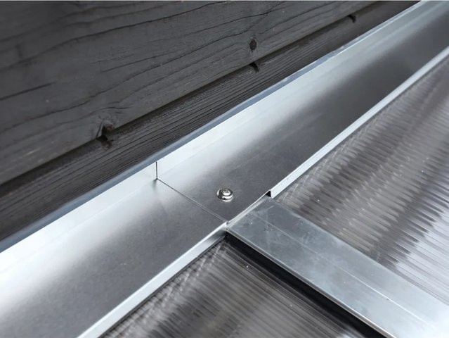 Skan Holz Wandanschlussprofil-Set für Terrassenüberdachungen aus Aluminium in Silberfarben, B/H: 434 x 434 cm - Bild 1