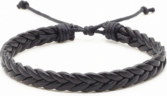 Rui Di Armband, geflochtenes PU-Leder, schwarz, braun, Damen, Herren - Bild 1