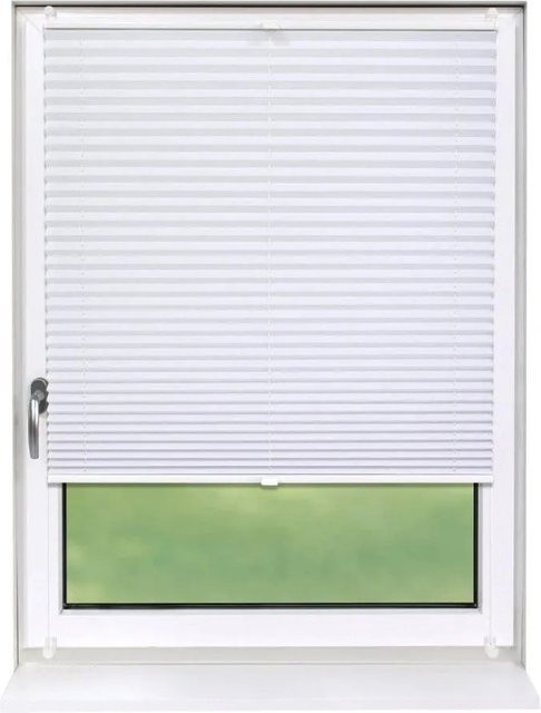 Deco-Raum Plissee Basic Klemmfix ohne Bohren, Weiß, Blickdicht, B: 95 cm, H: 210 cm - Bild 1