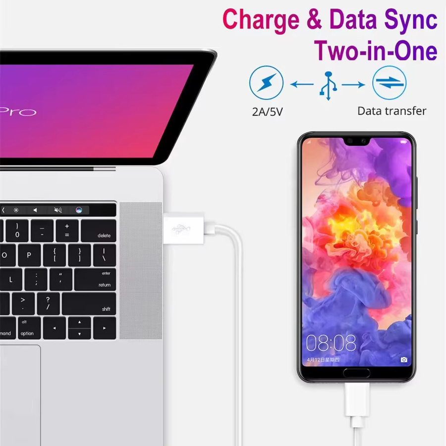 NNBILI Micro-USB-Kabel 5A Schnelles Ladekabel für Android-Smartphones in Schwarz oder Weiß - Bild 3