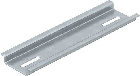 OBO Bettermann Hutschiene 2069 T350 GTP gelocht aus Stahl in Silber, 10 Stück, Länge: 245 mm - Bild 1