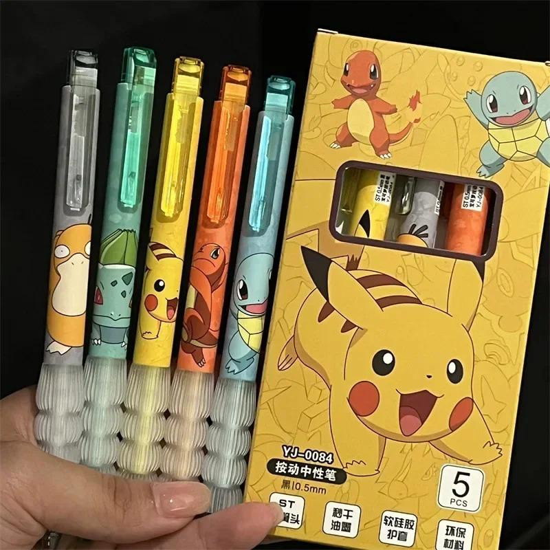 5er Set Pokemon Gelstifte mit Pikachu, Glumanda und Schiggy Motiv in Mehrfarbig - Bild 2