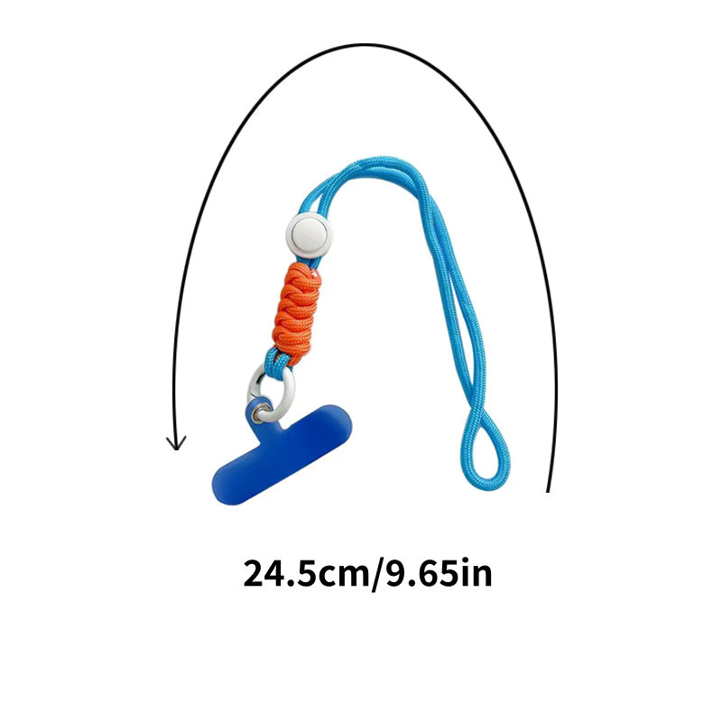 WSSHE Handy Kette mit Ring und Patch als Lanyard und Handgelenk Strap für dein Smartphone oder deinen Schlüsselbund in White und Multicolour - Bild 3