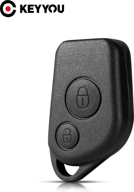 Keyyou Ersatzgehäuse für Auto Schlüssel mit 2 Tasten in Schwarz für Citroen Elysee Saxo Xsara Picasso Berlingo - Bild 1