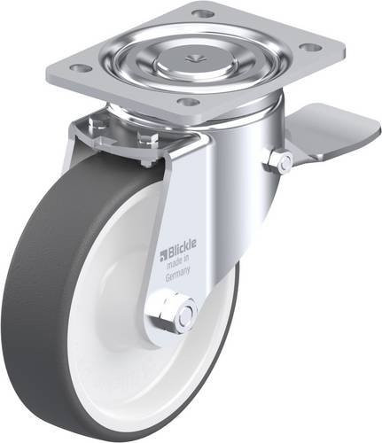 Blickle Lenkrolle LH-POTH 160R-ST mit Feststeller in Silber, Rad-Durchmesser: 16 cm, Tragfähigkeit: 550 kg - Bild 1