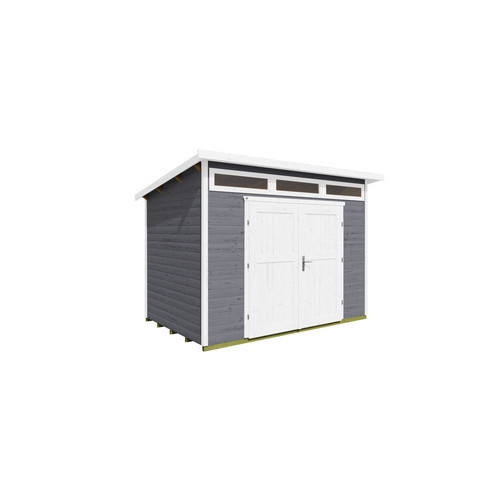 WEKA Gartenhaus 264 aus Massivholz mit Pultdach in Grau, B/H/T: 330 x 239 x 285 cm - Bild 3