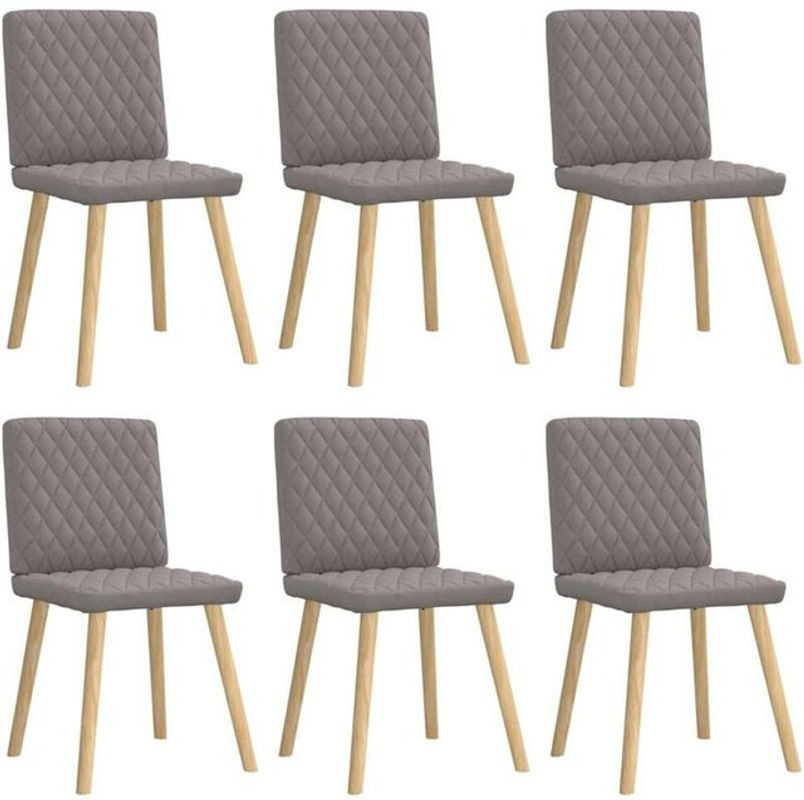 6er Set moderne Esszimmerstühle von vidaxl in Taupe meliert aus Stoff - Bild 1