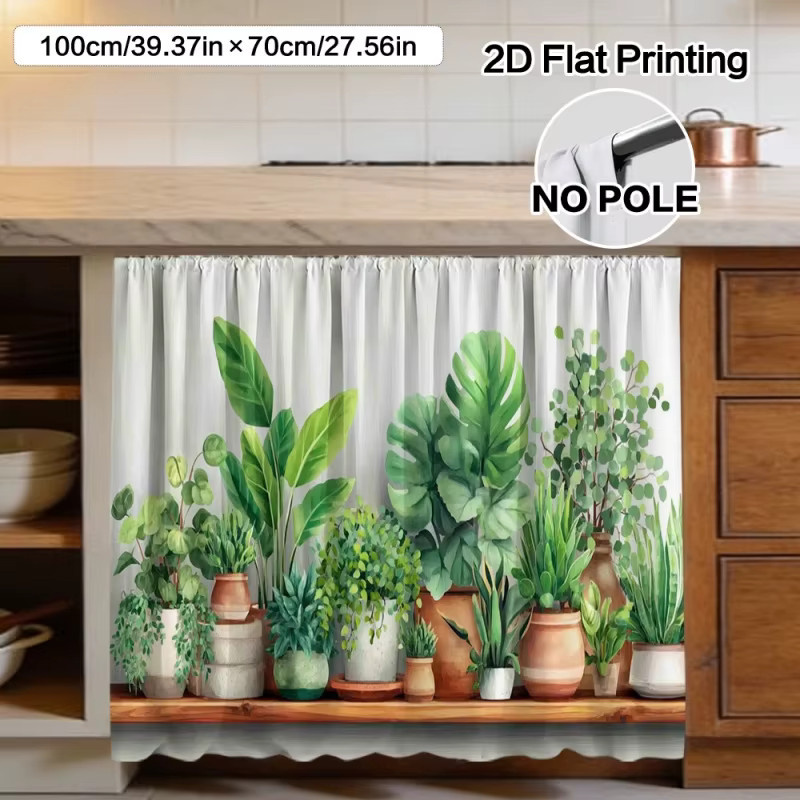 VIKAMA Botanischer Duschvorhang mit Pflanzen-Design, wasserdicht, Grün - Bild 4