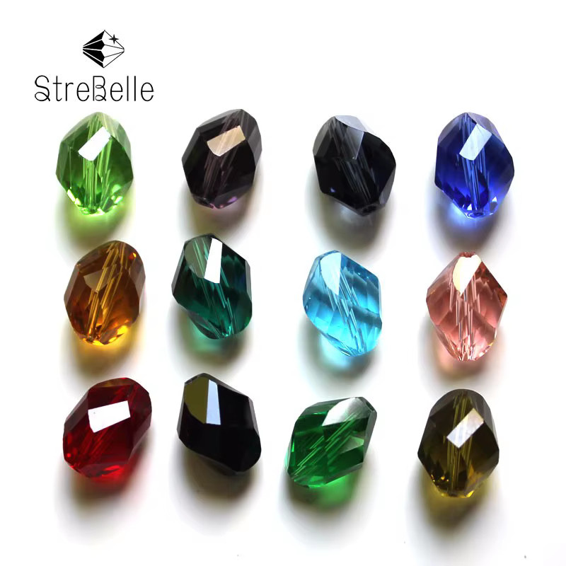 StreBelle Kristallglasperlen, mehrfarbig, unregelmäßig facettiert, Unisex - Bild 2