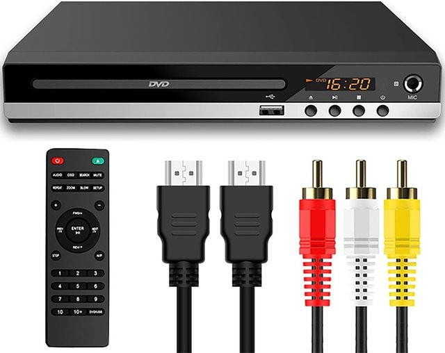Dreamburgh Full HD DVD-Player in Schwarz mit CD-Funktion und AV-Ausgang - Bild 1