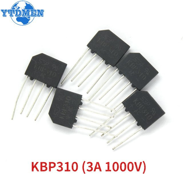 5er Set YTDMEN KBP310 Brückengleichrichterdiode 3A 1000V in Schwarz - Bild 1