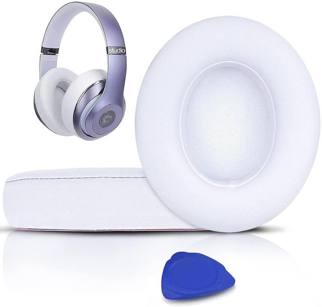 yifeihome Ersatz-Ohrpolster aus Proteinleder für Beats Studio 2.0 und Studio 3.0 Kopfhörer, Farbe: Weiß - Bild 1