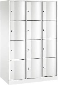 C+P Schließfachschrank Resisto mit 12 Fächern und 3 Abteilen, Farbe Weiß, B/T/H: 114,8 x 64,0 x 195,0 cm - Bild 1