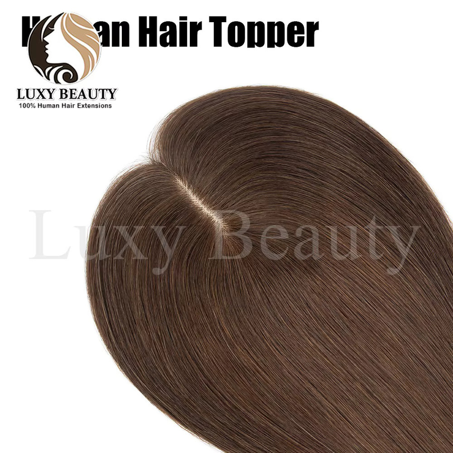 luxy beauty Clip-in-Echthaar-Toupets für Damen, kurz, 5 cm x 9 cm - Bild 5