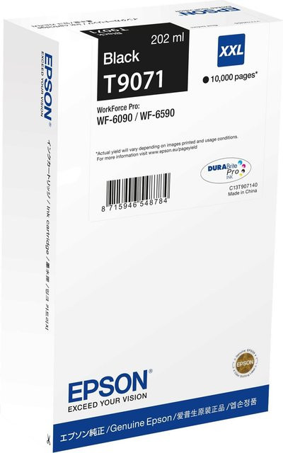 Epson T9071 Tintenpatrone Schwarz für WorkForce Pro WF-6090 und WF-6590 (202 ml) - Bild 1