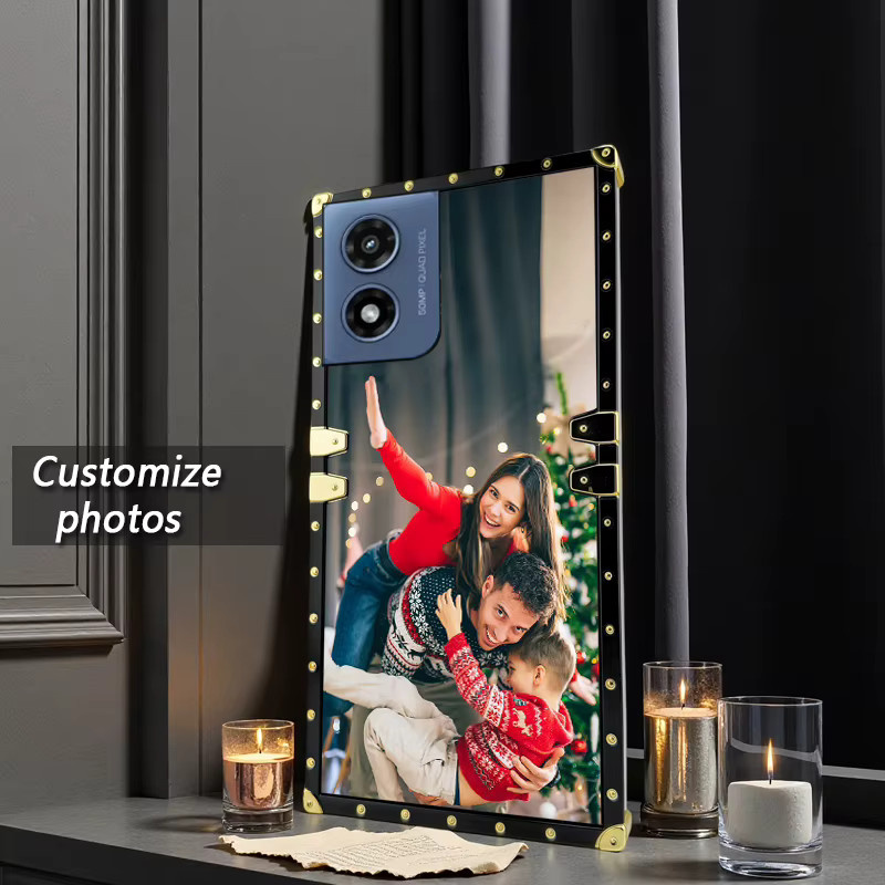 Motorola Smartphone Schutzhülle mit quadratischen galvanisierten Nieten in Schwarz und Multicolour - Bild 2