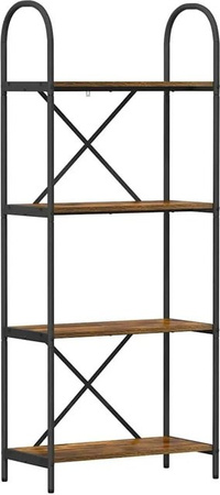 vidaXL Bücherregal Eiche Geräuchert, modernes Standregal aus Holz und Metall für Wohnzimmer und Home Office, B/T/H: 60 x 30 x 146 cm