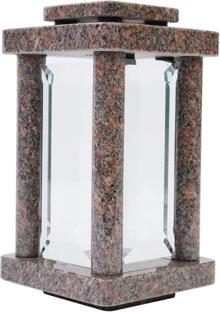 KOKA Grablampe viereckig gerundet aus Granit Bohus Red, Farbe: Rot, B/T/H: 26,0 x 14,0 x 14,0 cm - Bild 1