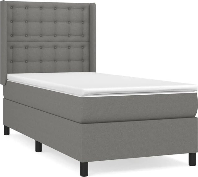 vidaXL Boxspringbett mit Matratze Dunkelgrau B/T: 90 x 190 cm - Bild 1