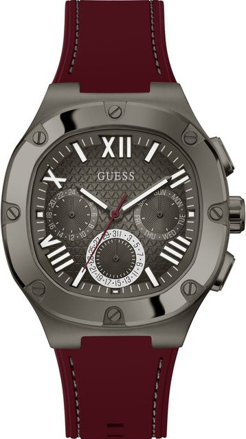 Guess Armbanduhr, Quarz, Edelstahl, Silikon, Schwarz, 42 mm, Herren - Bild 1