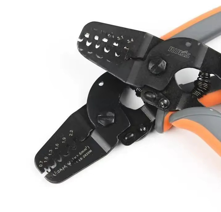 IWISS Mini Micro Open Barrel Crimpzange für 28–20 AWG JAM, Molex, Tyco und JST-Klemmen in Schwarz - Bild 1