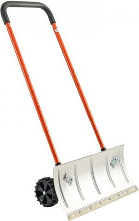 VEVOR Schneeschaufel auf Rädern mit bidirektionaler Klinge und verstellbarem Griff, Breite: 61 cm, Metall-Schneeschieber für Einfahrten und Gehwege