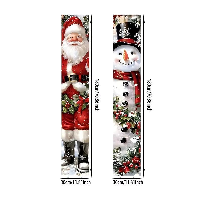 VIKAMA Weihnachtsmann-Türbanner für Weihnachten und das neue Jahr als Party-Dekoration für innen und außen - Bild 2