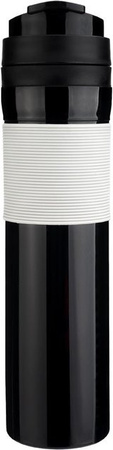 CosyHome French Press Kaffeetasse mit Filter aus Kunststoff, tragbarer Kaffeebereiter und Fruchttee-Zubereiter, Schwarz