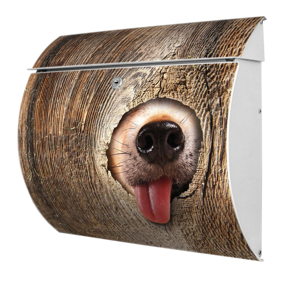 Wandbriefkasten banjado Toscana Motiv Rumschnüffeln in Weiß, B/H/T: 38 x 33 x 11 cm - Bild 1