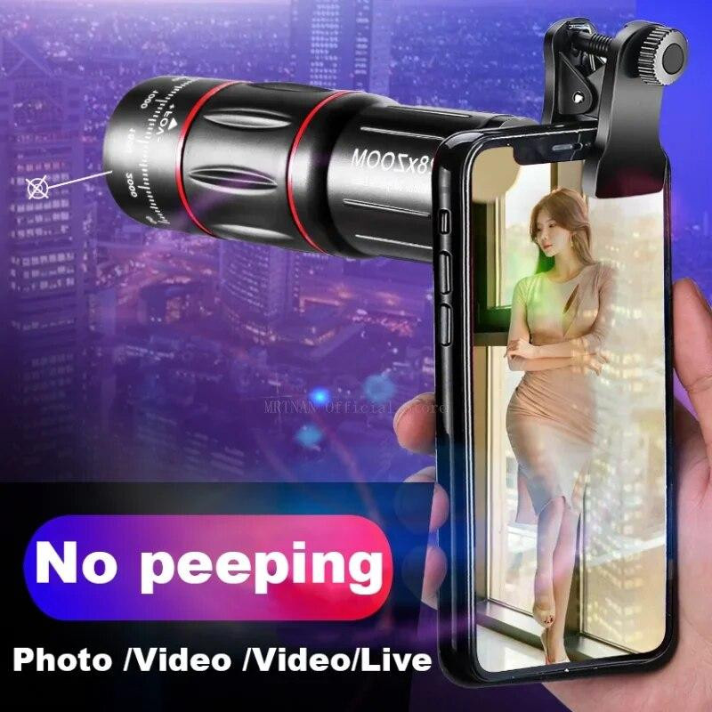 28X Teleobjektiv für dein Smartphone mit 4K-HD-Monokular-Funktion, Teleskop-Zoomobjektiv inklusive Stativ und universellem Handy-Clip in Schwarz - Bild 4