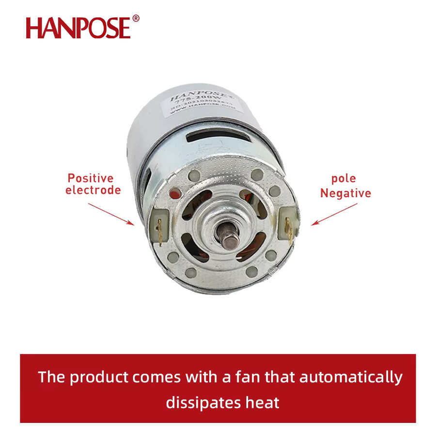 Hanpose Spindelmotor 775-200W in Silber mit zwei Kugellagern, 3000-12000 U/min - Bild 2