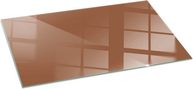 Tulup Glasplatte für Kamin als Funkenschutzplatte in Braun, B: 140 cm, T: 70 cm - Bild 1