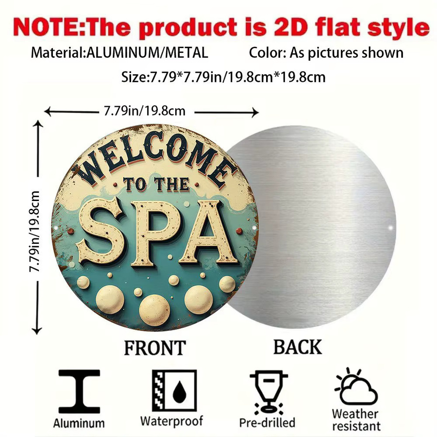 Wandkunstschild Willkommen im Spa von Potdemiel aus Aluminium in Grün - Bild 2
