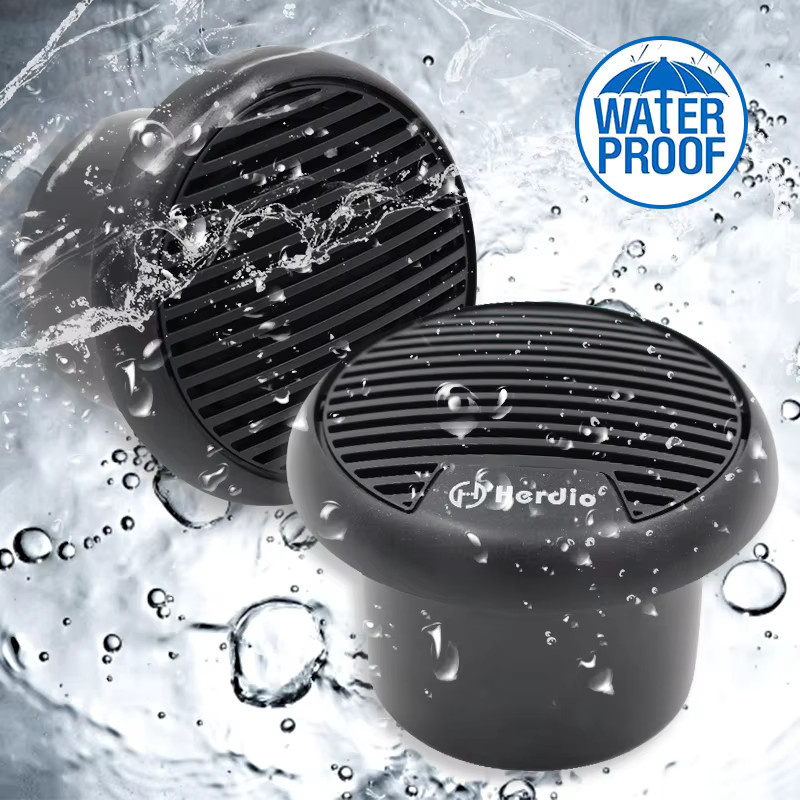 Herdio 3 Zoll Marine-Lautsprecher, wasserdichtes 2-Wege-Vollbereichs-Audio-Stereosystem mit 140 W Leistung in Schwarz oder Grau für Boot und Auto - Bild 3