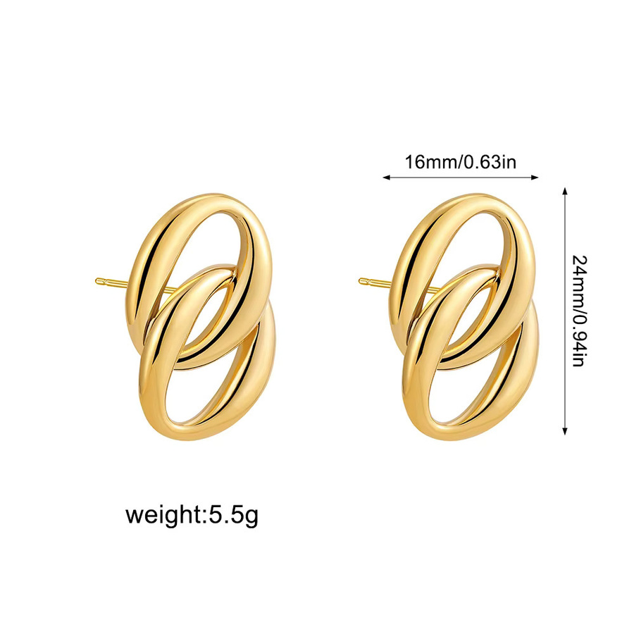 amofa Ohrstecker Edelstahl, Gold, Damen, minimalistisch - Bild 4