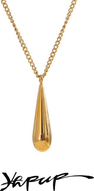 Yhpup Halskette mit Wassertropfen-Anhänger, Edelstahl, Gold, Damen - Bild 1