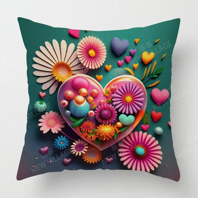 Kissenbezug-Set mit tropischem Pflanzenmuster in Multicolour für Wohnzimmer und Schlafzimmer, B/T/H: 40 x 40 cm, 45 x 45 cm und 35 x 35 cm - Bild 1
