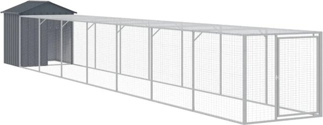 vidaXL Hühnerkäfig mit Auslauf aus verzinktem Stahl in Anthrazit B: 117 cm, H: 813 cm, T: 123 cm - Bild 1