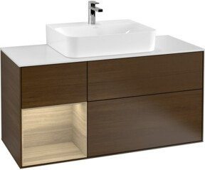 V&B Waschtischunterschrank Finion mit Wandbeleuchtung in Weiß, Breite: 120 cm, Tiefe: 50,1 cm, Höhe: 50,1 cm - Bild 1