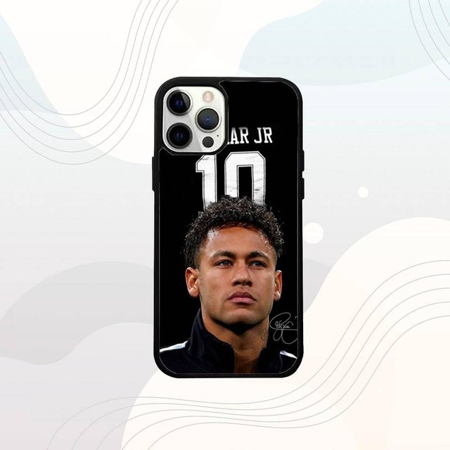 Handyhülle Fußball Neymar 10 für iPhone 16, 15, 14, 13, 12, 11 und SE mit MagSafe Magnetischem Kabellosem Laden in Schwarz - Bild 1